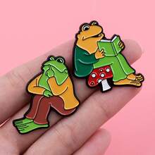 Süße Tier Frosch Emaille Anstecknadeln, witzige Cartoon Kröte Brosche Anstecknadel für Rucksack, Kleidung, Accessoires, Mode Schmuck, Freundschaftsgeschenke - Grün - Übersicht 10