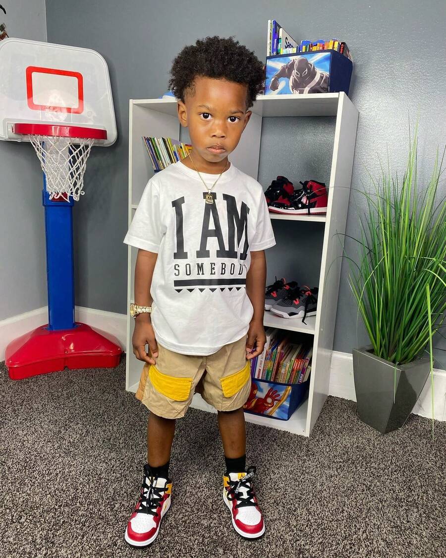 Boys' Cotton Round Neck T-Shirt, Casual And Comfortable Spring And Summer Short-Sleeved Printed Top - 白色 - 查看 1
