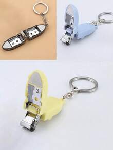 3pcs Travel Nail Clipper Set With Keychain, Thick Stainless Steel Portable Nail Clippers & File, Mini Folding Nail Trimmer Tool - Multicolor - View 2
