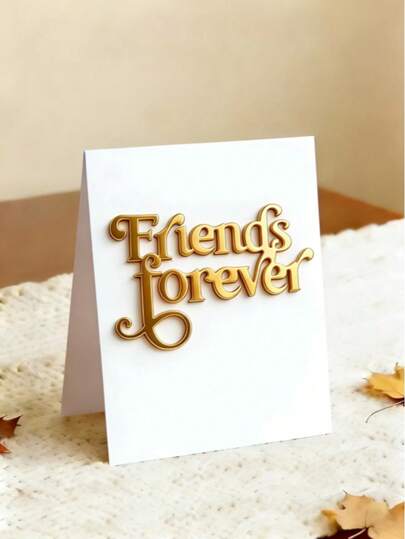 1件装“永远的朋友”字母金属切割模具，用于卡片制作、婚礼邀请卡边框切割，碳钢压花模板切割工具，适用于DIY剪贴簿纸卡相册工艺用品，新品上市