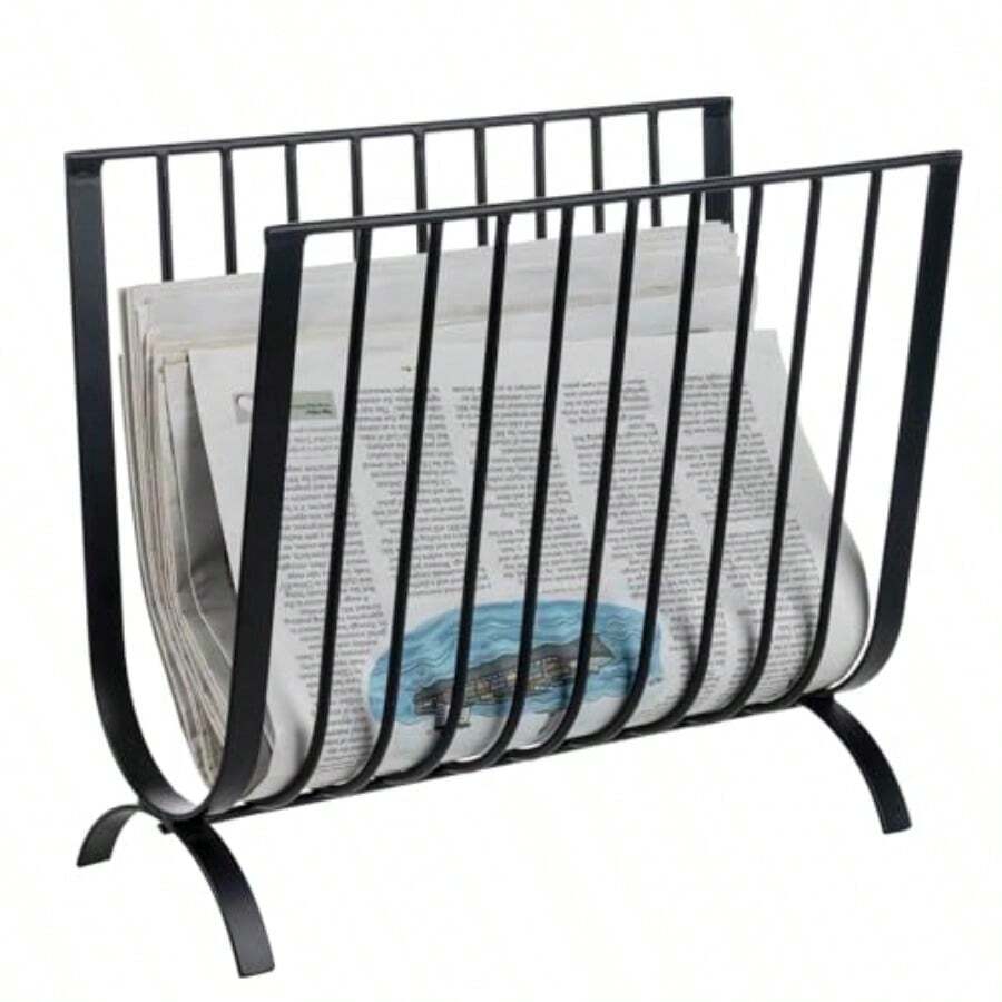 MyGift - Revistero de metal negro mate revistero de alambre de mediados de siglo cesta de mesa o piso para revistas y periódicos - como en la foto - Ver 1