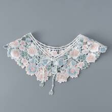 1pc Colorful Floral Detachable Collar, Tie-Up Neck Scarf, Countryside Style For Spring/Summer - Multicolor - View 6