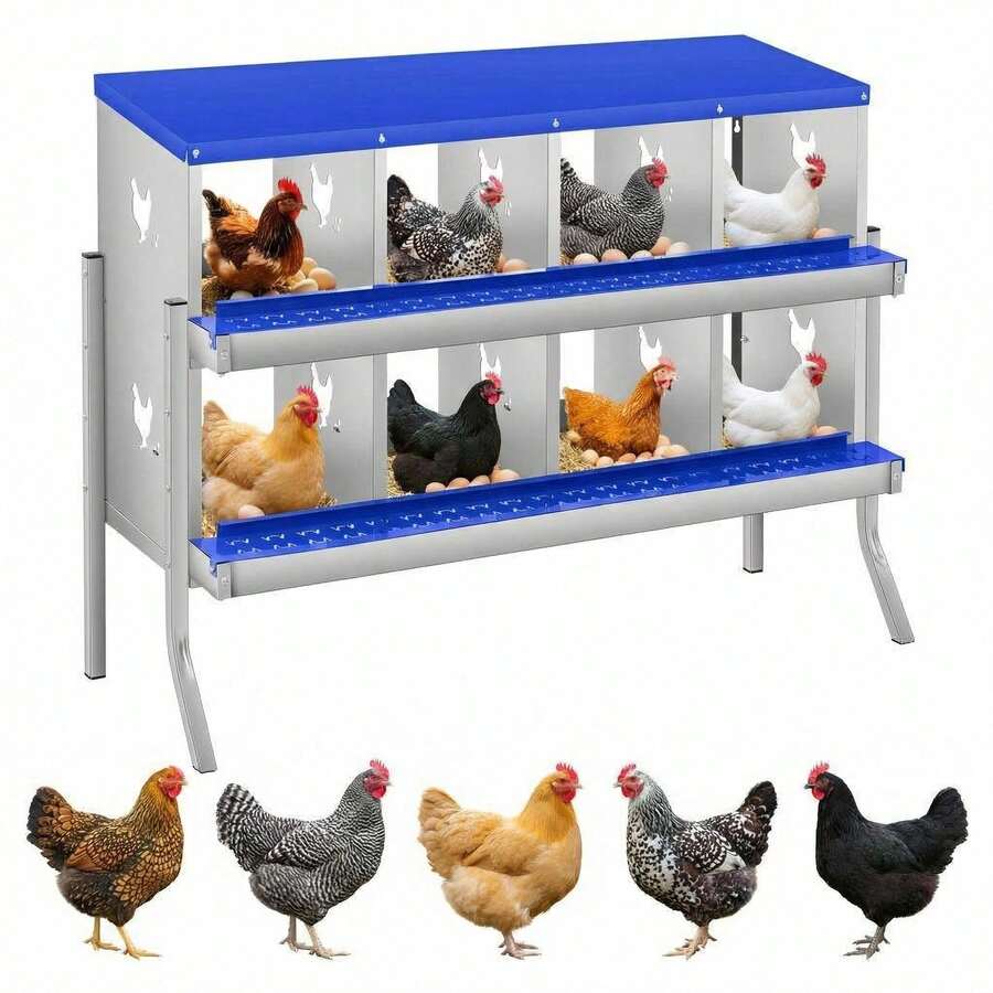 Egg Handling Supplies - Blue 8-compartment Compartment - With Support Frame - View 1