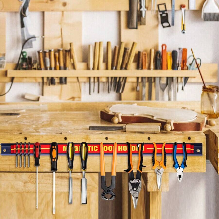 Heavy-Duty 18 Inch Magnetic Tool Holder – 6 Pack Wall Mount Storage For Garage & Workshop - Red - View 1