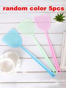 5pcs/3pcs/1pc Random Color Plastic Fly Swatter, Pest Swatter, Insect Swatter, Lightweight And Practical, Suitable For Home Use, Ideal For Repelling Mosquitoes And Flies In Summer. Long Handle, Soft And Flexible, Perfect Choice For Pest Control. Basic School Supplies, Back To School Season, Home Decor, Women's Gift, Men's Gift, Family Gift - Fly Swatter - View 12