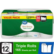 Ultra Strong Paper Towels 2 Triple Rolls Absorbent Quick Dry Cleaning Rags - 1 - View 1