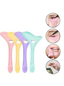 4 piezas/1 pieza Plantilla de delineador de ojos de silicona multifuncional, plantilla de sombra de ojos ahumados todo en uno portátil, plantilla de delineador de ojos de gato y sombra de ojos, conveniente y rápido - Multicolor - Ver 14