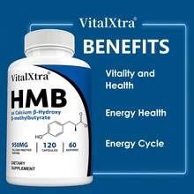 HMB Supplement - Contains 50 Mg Calcium, 950 Mg Calcium Β-Hydroxy-β-Methylbutyrate Monohydrate - Supports Muscle Function And Balance - 120 Capsules - 1瓶 - 查看 3