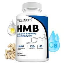 HMB Supplement - Contains 50 Mg Calcium, 950 Mg Calcium Β-Hydroxy-β-Methylbutyrate Monohydrate - Supports Muscle Function And Balance - 120 Capsules - 1瓶 - 查看 9