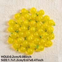 1pc/4pcs Cute & Fashionable Glass Vegetable & Fruit 3D Pendant Charms, Strawberry, Pineapple, Grape, Suitable For Necklace, Earrings, DIY Jewelry Making - Picture - View 62