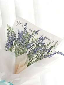 1pc Lavender Flower Bouquet, Purple Flocked Faux Lavender Flower Bouquet, Living Room Dining Table Decor Artificial Flowers, Bedroom Desktop Fresh Ornament, Full Petals 3D, Soft Flocked Texture Resembling Real Lavender, Fade-Resistant Soft Color, Natural Form Restoration, Flexible Stems Can Be Adjusted, No Watering Maintenance, Long-Lasting Fresh Appearance - Multicolor - View 5