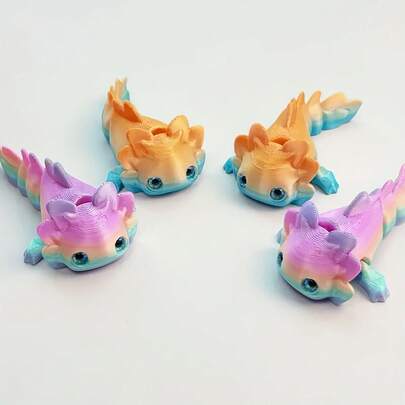 3D打印可爱六边形恐龙摆件，独特动物造型装饰，PLA材质，关节可活动，桌面/车载摆件，新奇礼物，生日礼物