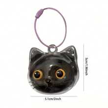 1 Standing Cat Rabbit Fur Ball Storage Pendant, Transparent Pet Fur Capsule Keychain, Pet Commemorative Twist Egg Bag Pendant Keychain - A - 查看 3