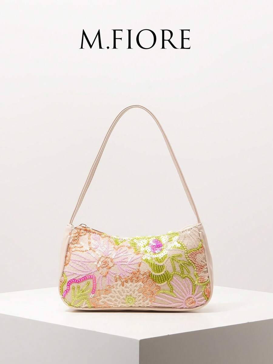 Túi đeo vai thêu hoa lấp lánh, thích hợp cho buổi tối, tiệc tùng, đám cưới và các dịp khác, món quà thanh lịch dành cho phụ nữ. - Nhiều màu - Xem 1