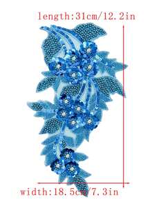 20 miếng/gói, Miếng vá đính đá pha lê thêu 3D bằng máy tính mới, Thích hợp để trang trí quần áo, sửa chữa, phụ kiện váy cưới DIY, đồ thủ công thêu may. - A - Xem 20