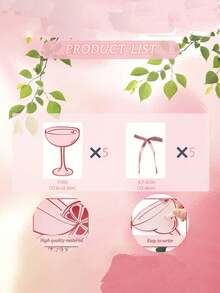 A Set Of 10 Pink Cocktail-Themed Place Cards, Including 5 With Bows - 3 Different Card Designs, Suitable For Use As Tablecloth Place Cards, Business Cards, Table Numbers, Wedding Seating Charts, Etc. - View 11