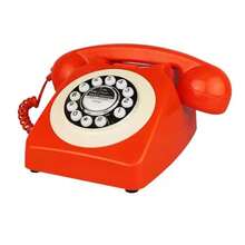 Teléfono retro teléfono con cable TelPal teléfonos antiguos teléfono de computadora antiguo teléfono fijo clásico de los años 80 para decoración del hogar y la oficina teléfono de hotel novedoso - Naranja - Ver 7