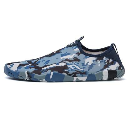 Giày đi nước cho nam nữ, kiểu dáng slip-on, in họa tiết rằn ri, chất liệu lưới nhẹ, thích hợp cho bãi biển, hồ bơi, bơi lội, yoga, thể thao dưới nước, cảm giác như đi chân trần.