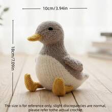 1 set Kit de tricot animal pour débutants, kit de tricot pour adultes avec tutoriels textuels étape par étape, artisanat de canard DIY pour adultes, ornements décoratifs maison mignons et amusants, cadeaux pour anniversaire, Saint-Valentin et Pâques - Canard - Voir 8
