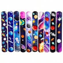 12/24/30pcs Space Element Snap Clips, Starry Sky Snap Clip Bracelets, Creative Astronaut Decor Wristbands, Party Bracelets, Birthday Party Supplies, Classroom Rewards, Party Decorations - Multicolor - View 2