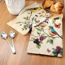 1/2/4/6/8/10/12PC Interesting Kitchen Towels And Dishcloths, Bathroom Towels, Super Absorbent Polyester,Retro Floral Designs, Featuring Elegant Floral And Bird Patterns, Decorative Gifts, Decorative Dishcloths, Quick-Drying Sponges, Soft Absorbent Dishcloths, Cleaning Supplies, Kitchenware. As Birthday Gifts, Family, Souvenir , Washable, Machine Washable, Lightweight, Breathable, Comfortable, Unique, 280gsm For Him, Her Personalized Ideal Gifts For Her, Him, Family, Boyfriend, Girlfriend, Father, Family, Mother, Lover, Daughter, Son, Grandfather, Grandmother, Friend, Classmate. Perfect Camping, Travel, Home, Daily Life, Office Decoration, Birthday, Anniversary, Valentine's Day, Thanksgiving, Christmas, Halloween, Mother's Day, Father's Day, Wedding, New Year Gifts ,Sofa,Bed,Car,Bedroom,Living Room,Office, Outdoor Camping, Practical Decorative Use - 多色8 - 查看 3