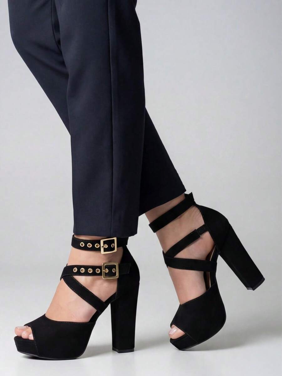 MODARPE Women Heeled Sandals - 黑色 - 查看 1