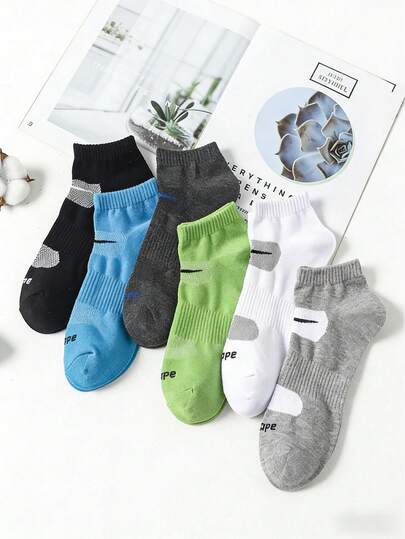 1双男士吸湿排汗透气骑行、跑步、运动休闲短袜，防滑