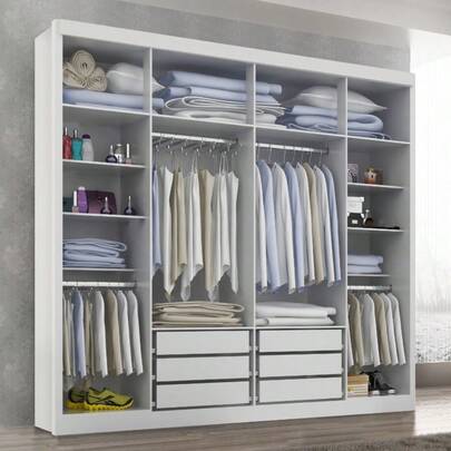 Guarda Roupa Casal Valencia 6 Pts 6gav C/ Esp Com Pés