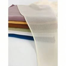 1pc Solid Color Pearl Chiffon Bubble Scarf Women's Headscarf  Women's Scarf Gift Daily Dressing Wearing Gift For Mom - 4 - 查看 5