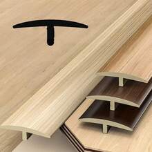 1pc Molding Floor Transition Strip For Tile To Laminate/Vinyl And Carpet, PVC Flat Divider Strip For Joining Flooring Gaps, Self Adhesive Vinyl Floor Edge Strip Wood Grain Finish - Cuttable - C - View 1
