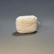 1pc Funny & Cool Bandage Design Silicone Earphone Case - White - View 1