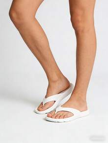 Dép xỏ ngón cho nam nữ, dép sandal đi biển có hỗ trợ vòm chân, dép xỏ ngón, dép đi trong nhà tắm EVA chống trượt, nhanh khô với đế dày mềm mại, dép xỏ ngón mùa hè nhẹ, thoải mái, chống thấm nước cho trong nhà, ngoài trời, bãi biển, hồ bơi, phòng tắm, du lịch, kỳ nghỉ. - trắng - Xem 5