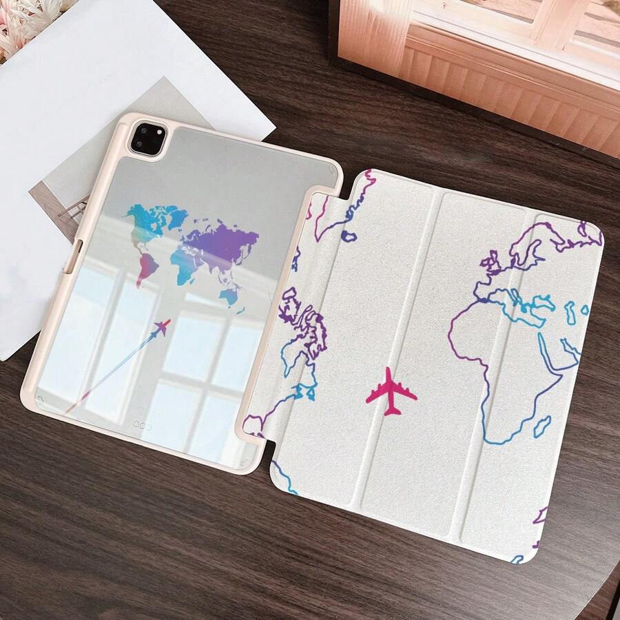 适用于 iPad 10.9/10.2/Air 第五代/Pro 11/第十代/9.7/Air 2/（第七代）/（第八代）/Air 4/5/Pro 11/第十代 10.9 英寸 2022 款智能保护套/Air 13(M3 2025)/Air 11(M3 2025)/Air 11(M3 2025)/11(A16 2025) 的单件式翻盖平板电脑保护套，带笔槽，兼容 iPad 10.9/10.2/Air 5/6/6 Pro/7/7 Pro/Galaxy Tab S10+/S9/A9，具备自动休眠/唤醒功能，时尚的平板电脑配件。 - 彩色 - 查看 1