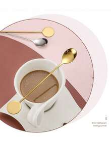 1pc/2pcs/4pcs Stainless Steel Coffee Spoon, Round Disc Long Handle Ice Cream Spoon, Style Honey Stirring Spoon, Bar Mug Cocktail Mixing Spoon - View 8