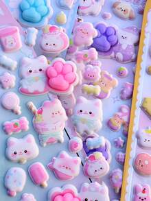 3D Schaumstoff Aufkleber, Corgi, Fuchs, süße Pfirsich Aufkleber, DIY Scrapbooking, Tagebuch, Wasserflasche, Handyhülle, dekorative Aufkleber - Verschiedenfarbig - Übersicht 8