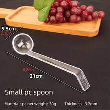 2支装 1盎司迷你汤匙，7.87英寸，透明塑料长柄，非常适合盛放酱汁、汤、蘸酱、潘趣酒、肉汁、鸡尾酒、果汁——派对必备 - 白色 - 查看 11