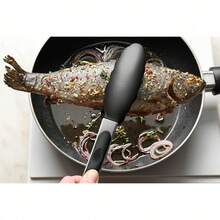 Black Kitchen Tongs,Heat-Resistant 600°F,Premium Silicone,Non-Stick Stainless Steel BBQ Cooking Grilling Locking Food Tongs, Non‑Slip & Non‑Scratch, For BBQ, Grill, Salad, Frying, Baking, Air Fryer,7-Inch / 9-Inch - 黑色 - 查看 9