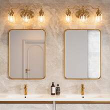 LITTLE TREE 3-Light Bathroom Light Fixtures, Modern Vanity Light With Clear Glass Shade, Bathroom Wall Lamp For Mirror Living Room Kitchen Hallway Porch, E26 Base, Bulbs Not Included (Gold) - vàng - Xem 3