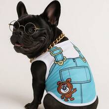 1pc Pet Summer Printed Sleeveless Vest, Lightweight - Multicolor - View 7