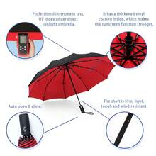 1pc Anti-UV Automatic Open/Close 10-Rib Umbrella - Similar Umbrella - View 3