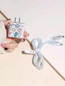 5件套恐龙充电线保护套，兼容 20W 13/14 Pro Max充电器，防断裂 - 彩色 - 查看 3