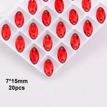 红色玻璃水晶，各种形状，闪亮手工缝制水晶水钻装饰珠，平底穿孔宝石，DIY配件，缝制宝石，水钻，用于装饰衣服、连衣裙、包包、鞋子、胸针、耳环、手工艺品 - 彩色 - 查看 37