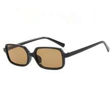 1 Pair Retro Square Casual Fashion Glasses, Suitable For Street Photography, Beach Vacation, Travel - Brown - View 4