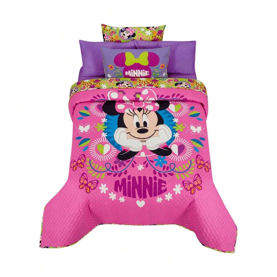 PROVIDENCIA Disney Minnie Pink Double Quilt - Pink - View 1
