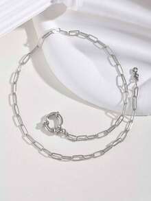 1 pieza Collar de cadena de acero inoxidable con tono dorado y diseño minimalista de hueso de serpiente para mujeres - Dorado - Ver 5