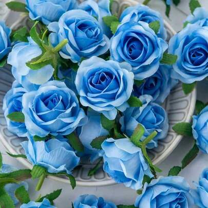 10pcs Artificial Silk Flowers - Rose Heads, Simulated Flower Heads, Suitable For Home, Dining, Living Room, Outdoor Garden Decoration, Used For Decorating Weddings, Family Gardens And Parties, Artificial Flowers, Wedding Flowers, Bridal Bouquets, Wedding Supplies, Wedding Decorations, Decorative Flowers, Spring Decorations