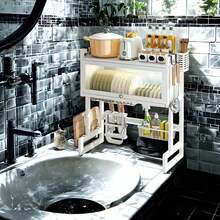 65cm Dish Rack Organizer with Door, Large Kitchen Dish Drainer, Dish Drying Rack, Utensil Drainer - Ver 4