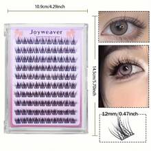 100 Clusters Self-Adhesive Eyelashes - C-Curl Slender Dog Style, 10-12mm Mixed Lengths, 0.07mm Ultra-Thin Natural Lashes For Anime/Doll/Cat-Eye Looks, Beginner-Friendly False Lashes To Enlarge Eyes, Eye Lash Extensions Supplies, Beginnerfriendly Makeup, Wispy Lash Effect, Lightweight Lash Clusters, Lash Enhancement, Beauty Lovers - 水貂絨 - 查看 3