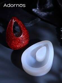 1 Khuôn silicon hình giọt nước rỗng kiểu Gothic dùng làm mặt dây chuyền, mặt dây chuyền epoxy, móc khóa, vòng cổ nhựa, quà tặng thủ công DIY. - trắng - Xem 4