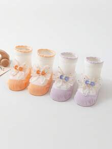 Neue weiche Schleifchen Baby Socken, nicht einengend, atmungsaktiv, geeignet für 0-1 jährige Mädchen, Prinzessinnenstil - Verschiedenfarbig - Übersicht 15
